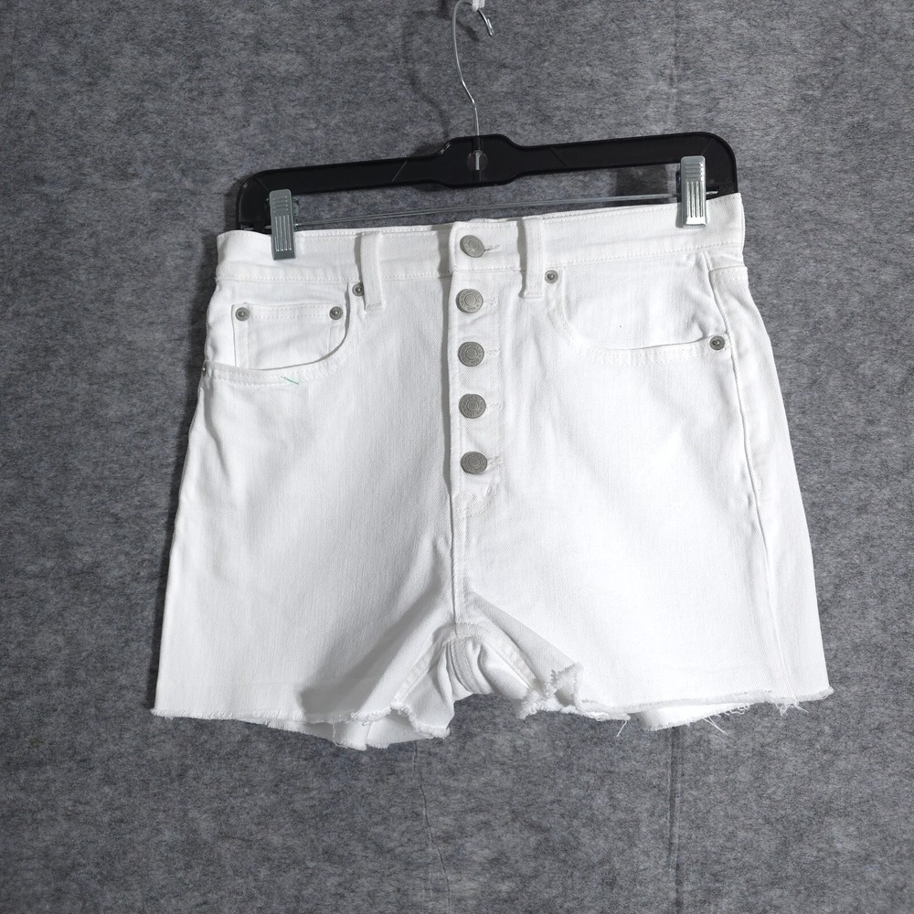 Gap Denim Shorts White Size 6 28 Cigarette Optic White Hot Pants For Good Cotton - Picture 1 of 15